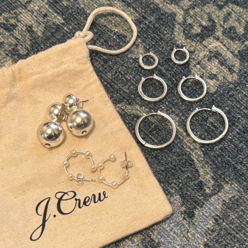 J. Crew Silver Earring Bundle